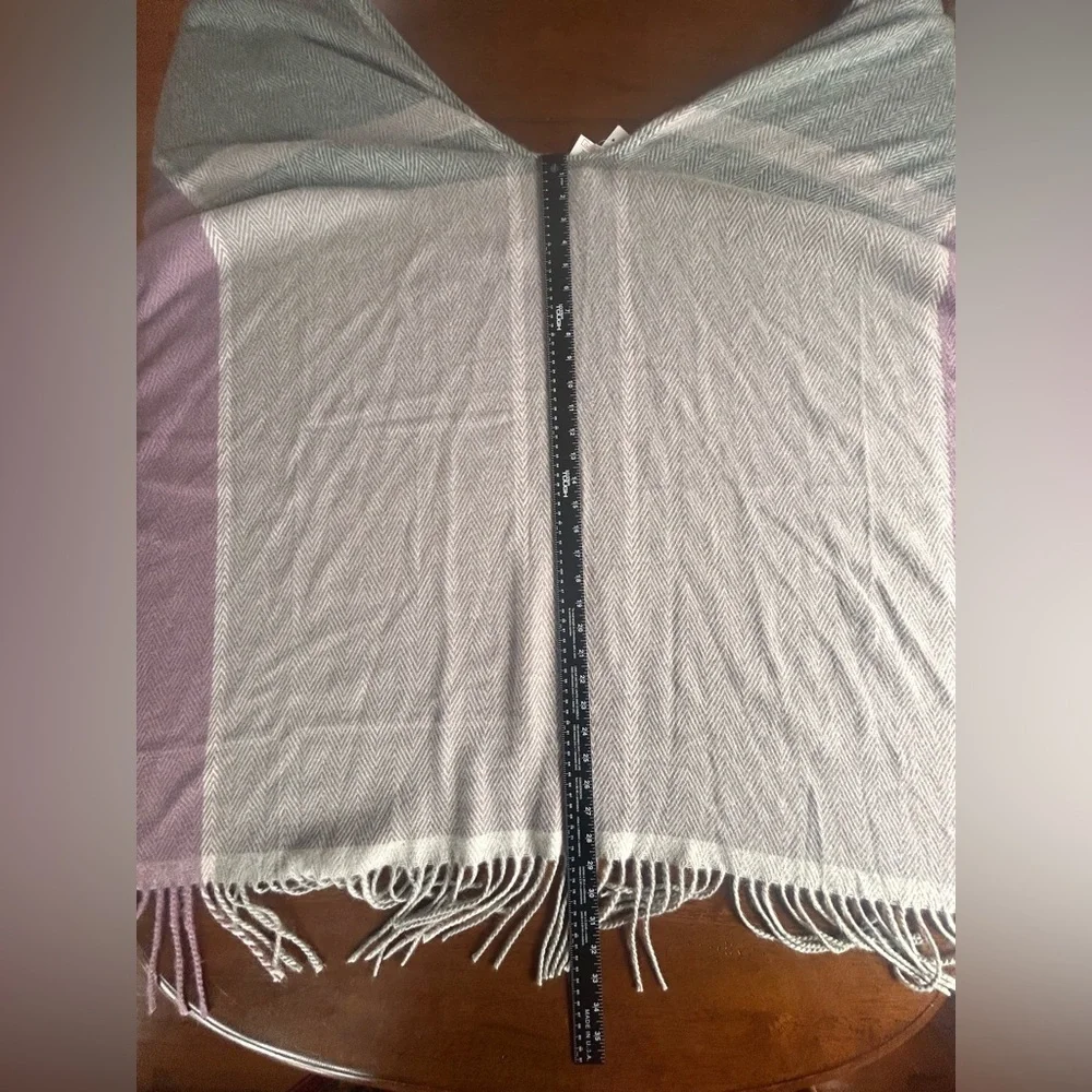 NWT WOOLRICH Reagan Plaid Fringe Hem Shaw Wrap, Wearable Blanket